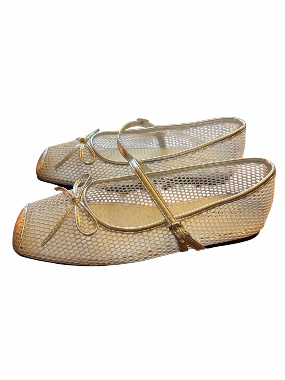 Women's Silver Mary Jane Ballet Flats - Lightweight Breathable Style - Picture 5 of 7
